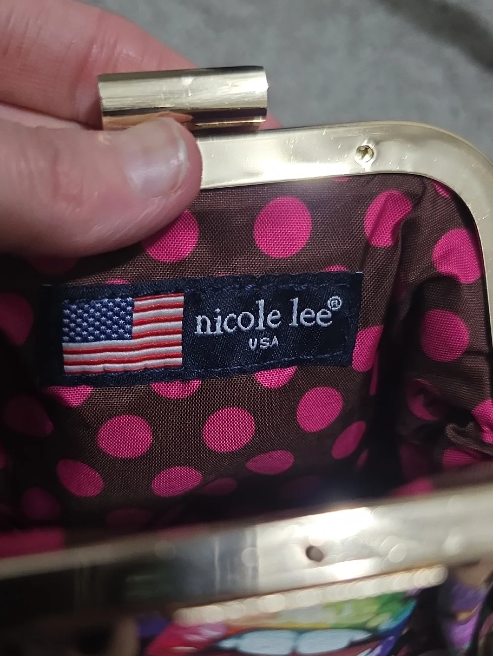 Nicole Lee Printed Coin Purse Collection Wristlet All Emotion with Bag Charms - Picture 12 of 13